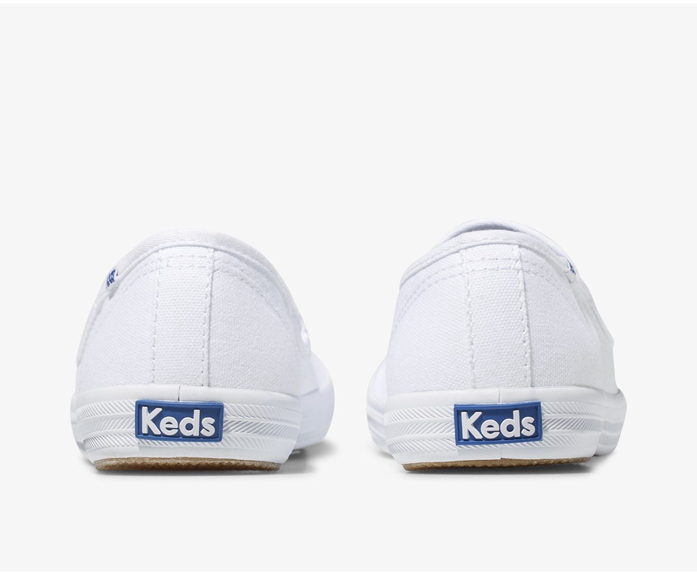 Slip Ons Keds Mujer Blancas - Champion Slip On - 986-DJSWMR